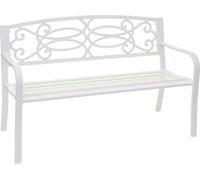 Banc de jardin HWC-F44 - 2 places - Acier thermolaqué - Blanc