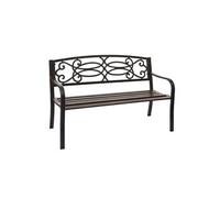 Banc de jardin HWC-F44, banc du parc, 2 places, acier thermolaqué bronze vintage