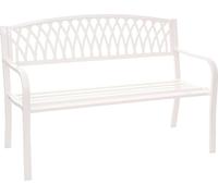 Mendler Banc de Jardin HWC-F45, Banc du Parc, 2 Places, Acier thermolaqué - Blanc