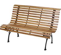 Banc De Jardin Hwc-F97, Banc Du Parc, Banquette En Bois, Fonte, 3 Places, 122cm, 22kg Marron Clair Marron