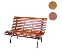 Banc De Jardin Hwc-F97, Banc Du Parc, Banquette En Bois, Fonte, 3 Places, 122cm, 22kg Marron Clair Marron