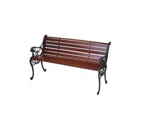 Banc de jardin HWC-F98, banc du parc, banquette en bois 2 places, 125cm marron
