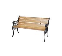 Banc de jardin HWC-F98, banc du parc, fonte, 2 places, 125cm, 20kg marron clair