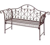 Banc De Jardin Hwc-H78, Banc De Parc, 2 Places Métal Avec Ornements Brun Rouille 150cm Sans Coussin D'assise Marron