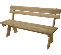 Banc De Jardin Hwc-L66, Banc En Bois Banc De Parc, Qualité Gastronomique, Bois Massif 148cm Naturel Marron