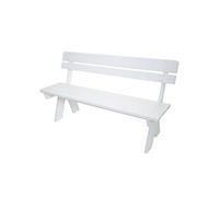 Banc de jardin HWC-L66bois massif 148cm blanc