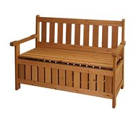 Banc De Jardin Hwc-L68 Avec Espace De Rangement, Outdoor Sapin Bois Mvg 114cm, Brun Marron