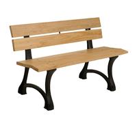 Banc De Jardin Hwc-O20, Banc De Parc Banc En Bois 2 Places, Fonte Bois Pin, 125cm Marron Clair Gris