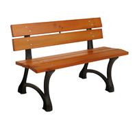Banc De Jardin Hwc-O20, Banc De Parc Banc En Bois 2 Places, Fonte Bois Pin, 125cm Teck Marron