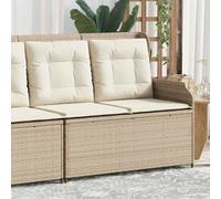 Banc de Jardin Inclinable avec Coussins Beige, Chaise Longue Extérieure Réglable en Résine Tressée Résistante aux Intempéries pour Terrasse, Balcon et Jardin, Confortable Durable avec Housse Lavable