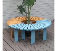 Banc de jardin incurvé en bois massif anti-corrosion, mobilier de terrasse semi-circulaire en forme d'éventail, idéal pour les parcs et balcons, tabouret élégant à fleurs