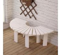 Banc de jardin incurvé en bois, tabouret de fleurs semi-circulaires anti-corrosion, mobilier de patio en forme d'éventail pour terrasse, solution durable pour sièges de jardin