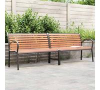 Vidaxl Banc De Jardin Marron 231 Cm Bois Et Acier Enduit De Poudre