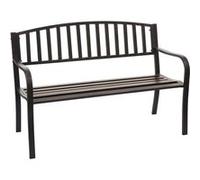 Banc De Jardin Hwc-F43, Banc Du Parc, 2 Places, Acier Thermolaqué Bronze Vintage Marron