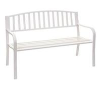 Banc De Jardin Hwc-F43, Banc Du Parc, 2 Places, Acier Thermolaqué Blanc Blanc