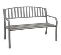 Banc De Jardin Hwc-F43, Banc Du Parc, 2 Places, Acier Thermolaqué Gris Gris