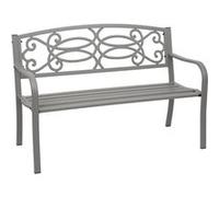 Banc De Jardin Hwc-F44, Banc Du Parc, 2 Places, Acier Thermolaqué Gris Gris