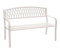Banc de jardin MENDLER HWC-F45, banc du parc, 2 places, acier thermolaqué blanc Blanc G