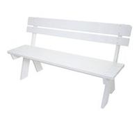 Banc de jardin HWC-L66bois massif 148cm blanc