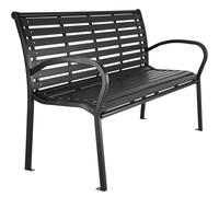 Banc De Jardin Meuble Acier Laqué 126 Cm Noir Helloshop26 2208150 Noir
