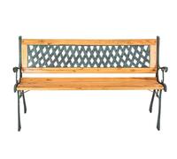 Banc De Jardin Meuble Bois Massif Métal Et Plastique 128 Cm Helloshop26 2208035 Multicolore