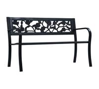 Banc de jardin meuble de patio d'extérieur terrasse 125 cm noir acier 02_0011235