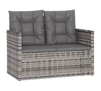 Banc de jardin meuble de patio d'extérieur terrasse avec coussins gris 105 x 56 x