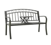 Helloshop26 Banc de Jardin Meuble de Patio d'extérieur terrasse avec Table Gris 120 cm Acier 02_0011642