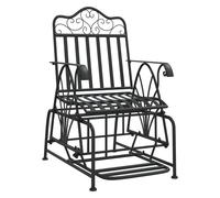 Banc De Jardin Meuble De Patio D'extérieur Terrasse Coulissant 61 Cm Noir Acier Helloshop26 02_0011122 Multicolore