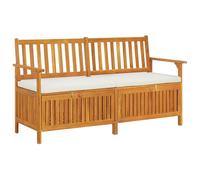 Banc De Jardin Meuble De Patio D'extérieur Terrasse De Rangement Avec Coussin 148 Cm Bois D'acacia Solide Helloshop26 02_0011798 Multicolore