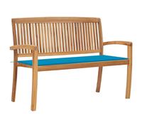 Banc de jardin meuble de patio d'extérieur 128.5 x 57.5 x 90 cm bois bleue