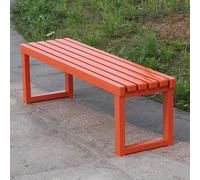 Banc de Jardin Moderne d'extérieur - Assise en Bois Massif et Structure en Acier, 100/120/150 cm for terrasse, Bord de Piscine et Balcon(Orange Red,100cm)