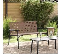 Banc de jardin - Noir - 113x79x75 cm - Métal et poly rattan - 2 personnes