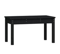 Banc de jardin noir 80x44x45 cm bois massif de pin