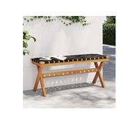 vidaXL Banc de jardin 366514 - Bois massif d'acacia et tissu, noir