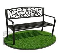 Banc de Jardin Noir IRYS avec Pieds en Acier et dossier en fonte, Largeur 127 cm