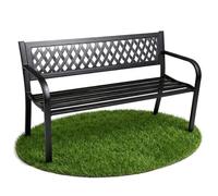 Banc de Jardin Noir KALIA avec Pieds en Acier, Largeur 122 cm