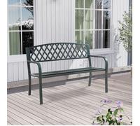 Banc de jardin 'Opsasar' pour 2-3 personnes acier 127 x 53,5 x 88 cm gris foncé avec patine verte