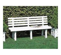 Banc de jardin - ORCHIDEA - Blanc - PVC résistant aux intempéries - Confortable et durable