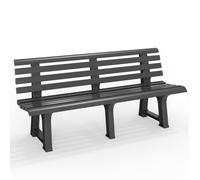 Banc de Jardin Orchidea - CASARIA - 3 places - Plastique résistant - Anthracite