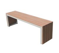 Banc de jardin ou de terrasse, dossier en bois avec cadre en acier, banc de parc en métal résistant aux intempéries, banc d'intérieur et d'extérieur pour entrée, porche, jardin, piscine