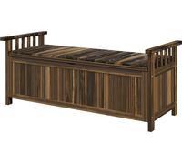 Banc de jardin Outsunny 2 places en bois, résistant aux intempéries Banc, meubles de jardin avec espace de rangement