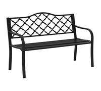 Banc de jardin - Outsunny - 2 places - en fonte style antique - accoudoirs et dossier - 128 x 58,5 x 89 cm - noir