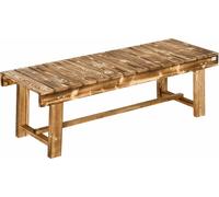 Banc de jardin Outsunny, banc en bois 2 places, banquette, meubles de jardin, banc rustique, bois massif, naturel, 110 x 38 x 35 cm, brun foncé
