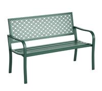 Banc de jardin 2 places style graphique romantique 127 x 63 x 83 cm acier thermolaqué anticorrosion vert Vert G