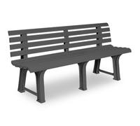 Banc de jardin Parc - Gris PVC - 145x49x74 cm