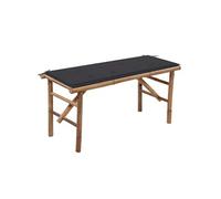 Banc de jardin pliable avec coussin 118 cm Bambou