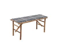 Banc de jardin pliable avec coussin 118 cm Bambou