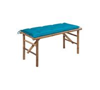 Banc de jardin pliable avec coussin 118 cm Bambou