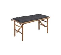 Banc de Jardin Pliable avec Coussin 118 cm Bambou Terrasse Extérieur vidaXL